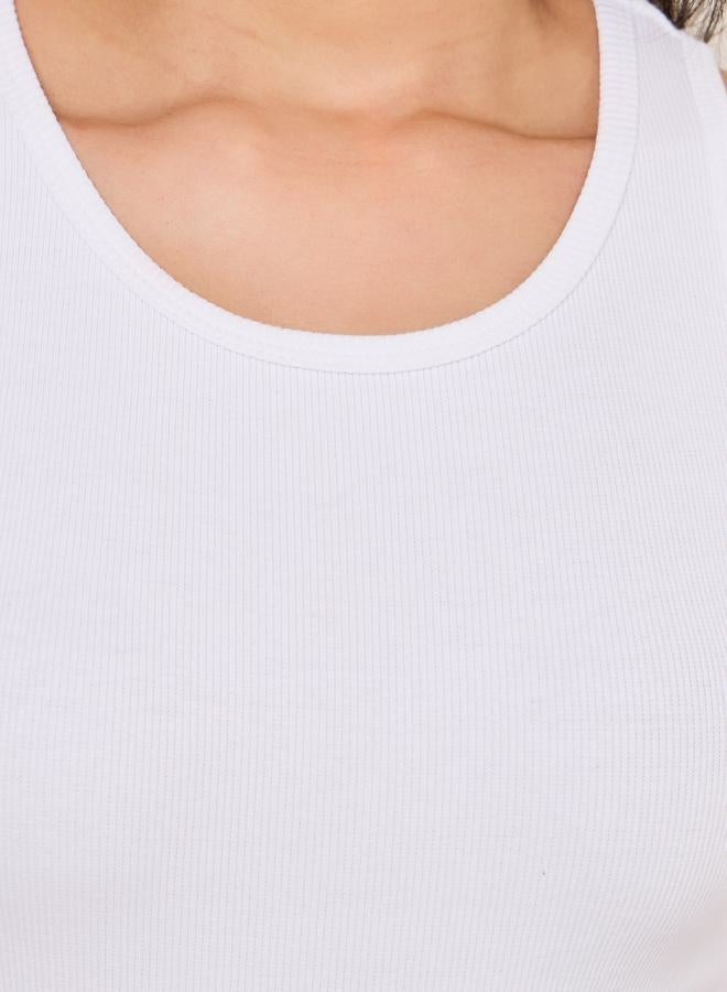 Styli Ribbed Round Neck Fitted Vest - Image 3